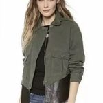 BB Dakota Collective Green Jacket With Leather Trim Size Small Photo 4