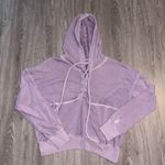Free People Movement Lilac Lavender Lace-Up Hoodie Photo 0