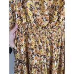 VOY Patricia Women's Tied Ruffle Accent Long Sleeve Swing Mini Dress Size Large Brown Photo 9