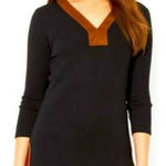 Ralph Lauren Lauren  Faux Suede Trim V-Neck‎ Top Photo 0