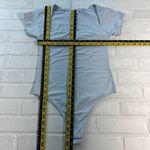 Aritzia Babaton Contour Bodysuit Womens Medium Baby Blue Squareneck Short Sleeve Photo 1