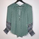 Veronica Beard  Amato Paisley Silk Peasant Top in Seaglass Multi‎ Size 6 Photo 4