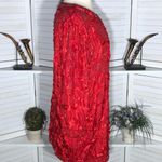Roaman's Vintage Red Silk Beaded Sequin Rhinestone Blazer Coat 2X Photo 2