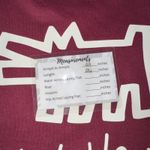 Keith Haring Dog Graphic Burgundy Crewneck Sweatshirt Pullover Women's L Red Size L Photo 3