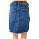 J.Crew Mercantile Women's Blue High Waist Raw Hem Mini Denim Jean Skirt Size 0 Photo 2