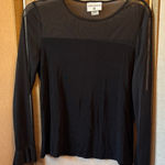 Kathy Ireland  Black Sheer Sleeve Blouse medium Photo 0