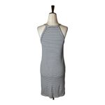 Madewell  Ivory And Blue‎ Striped Halter Neck Fit And Flare Mini Dress Size XS Photo 2