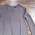 Eileen Fisher  • Silk Georgette Crepe dress Round Neck Short shift Rye taupe mini Photo 3