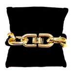 Sam Edelman NEW - Bold & Edgy Black and Gold Chunky Modern Chain Link Statement Bracelet Photo 1
