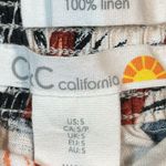 C&C California  Pants 100% Linen Floral Tropical Wide Leg Cropped Small #1311-AZ Photo 3