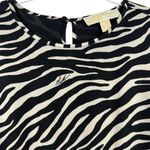 Michael Kors Zebra Print Midi Dress V-Neck Flutter Sleeve M Tired Ruffle Boho Photo 2