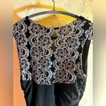 Black Party dress by Valerie Bertinelli, body con, silvery lace back detail Size 8 Photo 0
