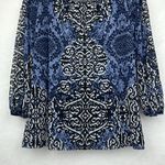 International concepts INC Blue Geometric Cold Shoulder Sleeve Top Sz S Photo 1