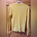 American Living yellow cable-knit pullover Sweater women’s L Photo 1