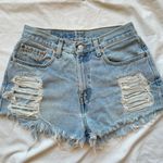 Levi's loose fit straight leg distressed ripped denim shorts jean shorts Photo 0