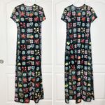 STAUD Rina Floral Maxi Dress Black Mesh Embroidered Sheer Overlay Size Small Photo 5