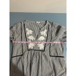 Gap blouse blue white striped embroidery size XS peasant cottagecore fisherman Photo 5