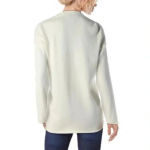 BCBGMAXAZRIA | Roll Trim Cotton V-Neck Ivory Pullover Sweater Size XS Photo 2