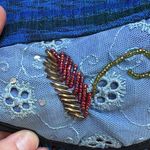 Handmade BoHo Blue Floral Shoulder Bag Photo 9