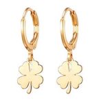 Clover huggie earrings Gold Photo 0