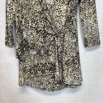 Clara Sun Wool Tan & Black Cheetah Print Faux Wrap Top Size XS Photo 2