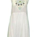 Entro  Boho Floral Mini Dress White Size Medium NWT Photo 0