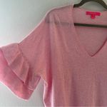 Lilly Pulitzer  Sweater Heather Pink Tropics Tint Kresta Sweater Sz M EUC CoolMax Photo 6