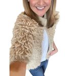 Anthropologie Knitted & Knotted Cardigan Boho Short Sleeve Sweater Jacket Cream Tan Size XS Photo 1