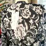 ZARA Floral Print Mini Dress with Ruffles in Black / White Photo 11