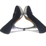 LK Bennett L. K. Bennett Size 7.5 black platform heels Suede black silver 4" Photo 2