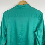 Coldwater Creek Womens 100% Linen Button Down Shirt in Teal Sz L Lightweight Photo 5