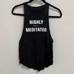 Lululemon Sweat Date 'Highly Meditated' Muscle Tank Top Black and White Size 4 Photo 1