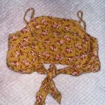 Aeropostale Mustard Yellow Floral Cropped Top Photo 2