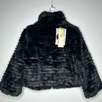 Lapis NWT Black Faux Fur Jacket Size Large Photo 5