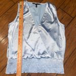 White House | Black Market  light Blue Smocked vneck Blouse Photo 2