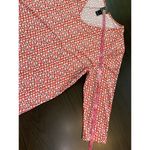 Clara Sun Woo Geometric Print Shirt Blouse Top Large Flowy Stretch Office Church Red Photo 9