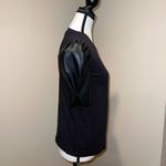Michael Kors Faux Leather Puff Short Sleeved Black T-Shirt Size XS Photo 2