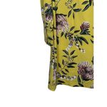 Loft Womens Dress Floral Stretch Long Sleeve Cuffed Mini Shift Boatneck Yellow 6 Photo 9