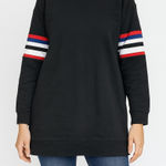 Max jeans  Black Crew Neck Sweater with Striped Sleeves Photo 0