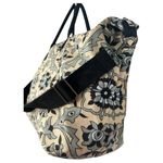 Lulu Dharma Weekender Bag Canvas Duffle Floral Geometric Shoulder Strap Blue Photo 2