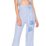 Tularosa Jamie Jumper Getty Stripe halter neck wrap design Romper Resortwear Photo 0