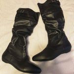 Bamboo Tall Black Boots With Buckle Photo 0