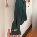 Amisu  Dark Green Lace-Up Blouse Photo 4