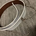 Steve Madden  women WHITE AND silver hanging CHAIN leather BELT Photo 2