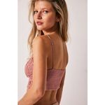 Free People 💕💕 Athena Scallop Crochet Bralette ~ Smoke Rose Large L NWT Photo 2