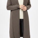 CAbi  Cozy Duster Cardigan Womens M Brown 100% Cotton Shawl Neckline Old Money Photo 0