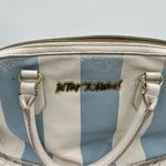 Betsey Johnson Blue and White Satchel with Gold Hardware Photo 2