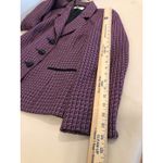 Le Suit  Women Purple Black Tweed Jacket 12 Lapel Notch Collar Pockets 3 Buttons Photo 9