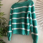 AMA Bikini Vintage green white beige tan brown cream knit oversize sweater, cozy grandma sweater, baggy pullover knitted sweatshirt   Photo 0