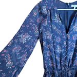 Joie  Womens Floral 100% Silk Cherita Navy Romper size Small Photo 4